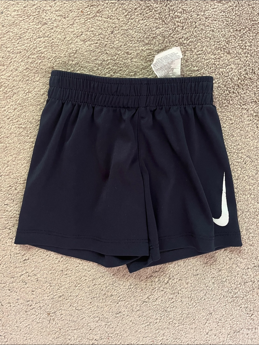Nike Dri-FIT Navy Athletic Shorts with White Swoosh